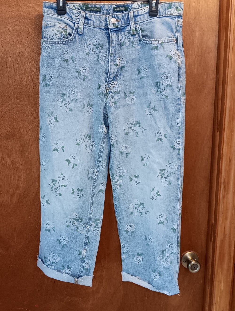 wild fable Light Blue Floral Cropped Jeans
